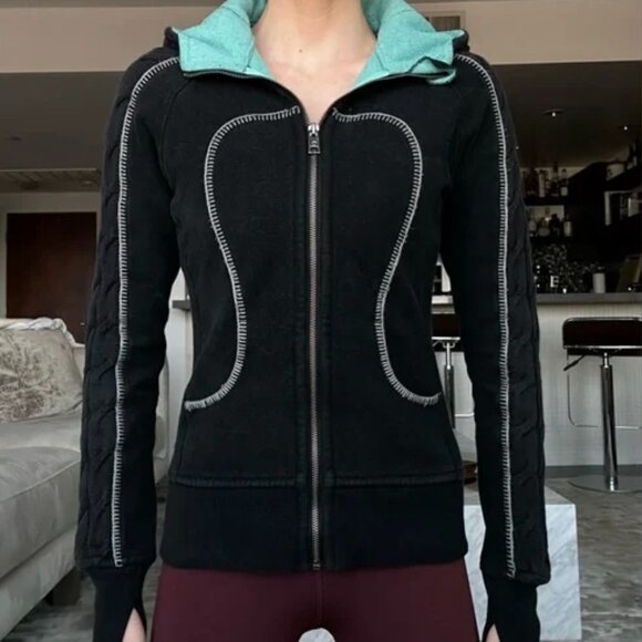 Lululemon Special edition cable knit Scuba Zip Hoodie-Size 2 - Picture 2 of 13